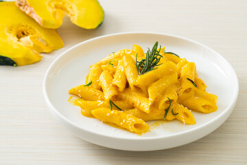 Wall Mural - penne pasta with butternut pumpkin creamy sauce