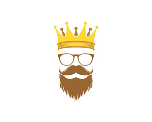 Wall Mural - King head with eyeglasses vector illustration