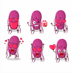 Poster - Virus Molecule cartoon character with love cute emoticon