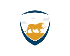 Sticker - Abstract shield with lion in the field inside