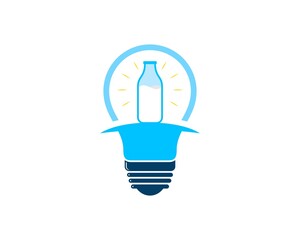 Sticker - Electrical bulb with milk bottle inside