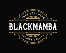 Vintage Frame Template For Logo, Label. Suitable For Whiskey Label, Tattoo Studio, Barbershop, Salon, Shop Sign