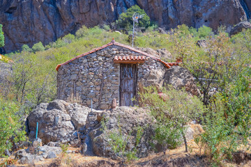 Stone shack in the mountains