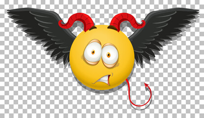 Sticker - Devil emoticon with facial expression