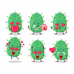 Wall Mural - Zygote virus cartoon character with love cute emoticon