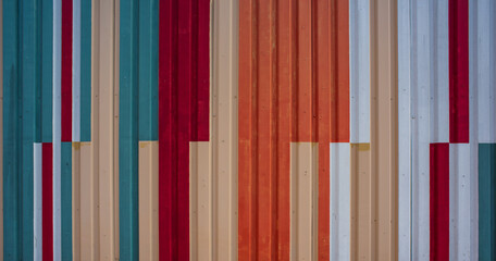 Wall Mural - colorful painted corrugated sheet metal texture