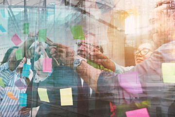 Canvas Print - Group of business people work together in office