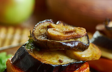 sicilian torretta di melanzane e peperoni