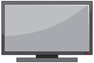 Wall Mural - Television with empty display on white background