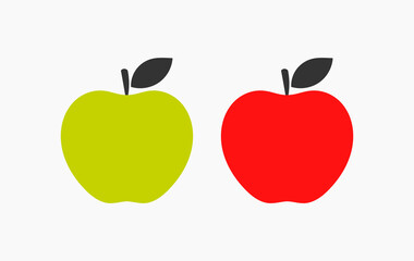 Wall Mural - red and green apples icons.