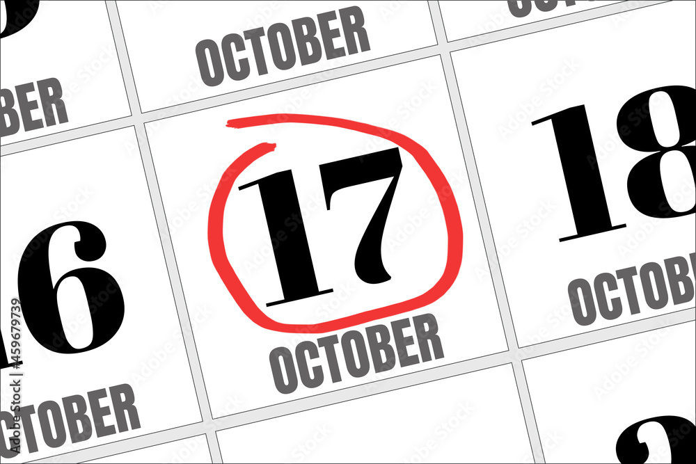 October 17. 17th day of the month, calendar date. Autumn month, day of the  year concept. Stock Photo | Adobe Stock