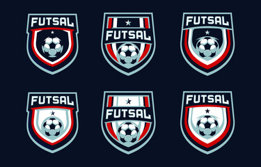 Futsal sport badge logo set