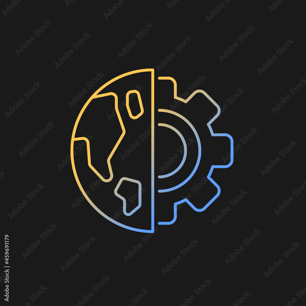Earth science gradient vector icon for dark theme. Physical environment ...
