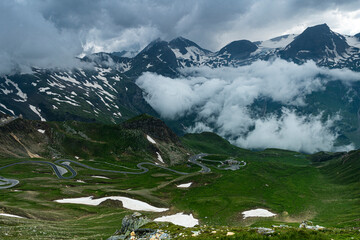 Poster - Grossglockner High Alpine Road in Austrtia Mountains at Summer