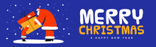 Merry Christmas New Year Santa Claus Gift Banner