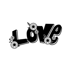 Wall Mural - Love flower design vector isolated