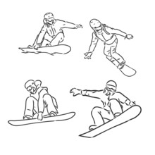 Winter Sport Background, Snowboarding Snowboarder Vector Illustration