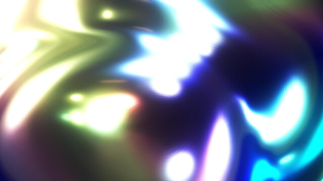 Realistic 3D illustration of the iridescent metallic abstract rendered as background