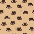 © Olga Mykovych - simple pattern with coffee cups in brown color, aromatic coffee pattern
