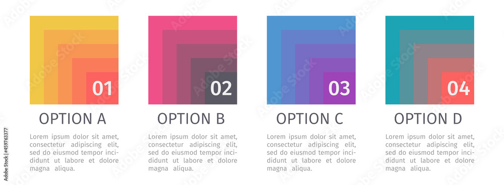 Banner business infographic template with 4 step up options. Template ...