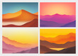 Landscape with mountains. Abstract background with modern gradient colors.