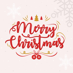 Wall Mural - hand drawn christmas lettering label typography