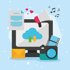 Poster - Computer camera and icons