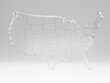 USA map crystal transparent with states