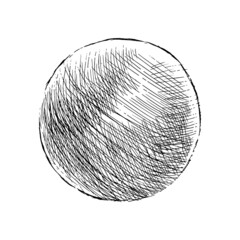Wall Mural - Hand drawn shaded spheres. Simple black pen and ink doodle sketches of circles with different types of shading texture. Shading tutorial, hand sketch design elements. Vector illustration.