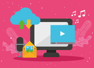 Poster - Computer video and icons