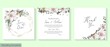 © Alena - Greeting card for wedding invitation. White lilies, eucalyptus, elegant twigs, polygonal gold frame. Floral template for your text.