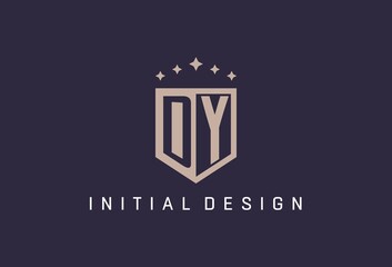 DY initial shield logo icon geometric style design