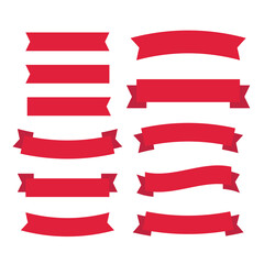Wall Mural - flat vector ribbons banners flat isolated. ribbons banners