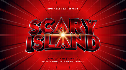 Wall Mural - Scary island editable text effect in modern 3d style