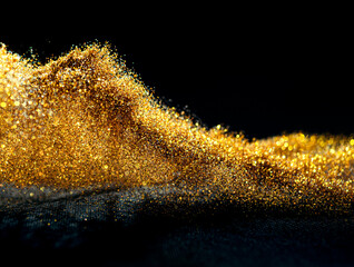 Wall Mural - glitter bombs grunge, gold glitter defocused abstract twinkly lights background.