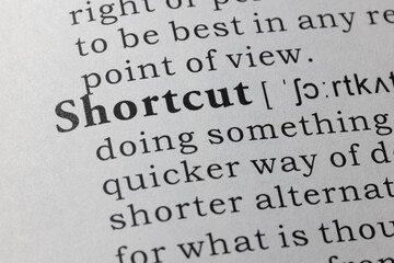 Canvas Print - definition of shortcut