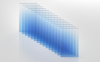 Poster - Gradient glass with white background, 3d rendering.