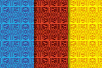Poster - set of triangle shape seamless pattern use flat colors. the colors are red, blue and yellow. polygonal shape.