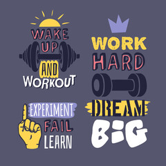 Wall Mural - Text templates for design, Sport Motivation Quote, Positive typography for poster, t-shirt or card