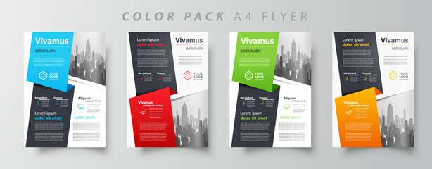 Wall Mural - Flyer brochure design template set color, creative leaflet size A4, trend cover