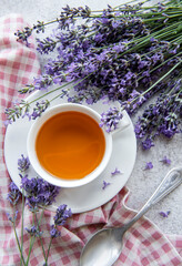 Wall Mural - Cup of lavender tea