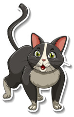 Sticker - A sticker template of cat cartoon character