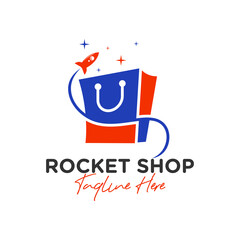 Wall Mural - rocket shop bag inspiration illustration logo