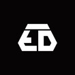 TD Logo monogram with octagon shape style design template
