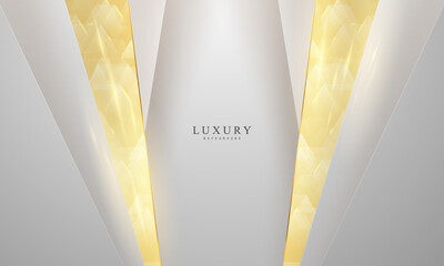 Abstract background white gold poster beauty with VIP luxury dynamic.