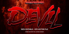 Editable Text Effect Scary, Devil, Haunted, Halloween Event