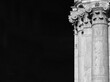 Classical architecture in Venice. Corinthian column and capital from Church of St Barnabas facade, erected in the 18th centry (Black and White with copy space)