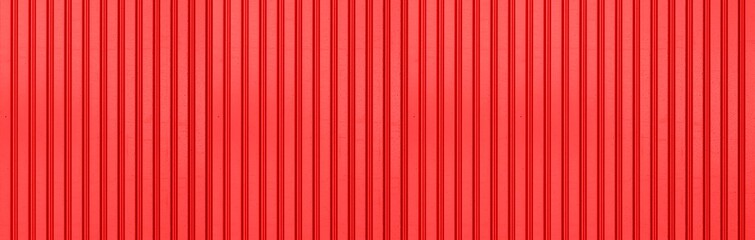 Wall Mural - Panorama of Red Corrugated metal background and texture surface or galvanize steel