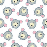 Fototapeta Pokój dzieciecy - Seamless vector pattern of Mouse on white background