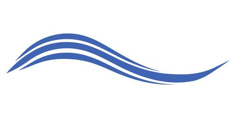 Poster - Sea ocean wave, wavy curved line symbol of summer vacation on the coast beach